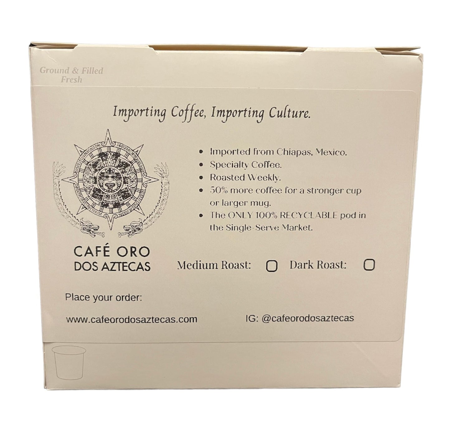 OAXACA Keurig Cup Box, 12 pods.