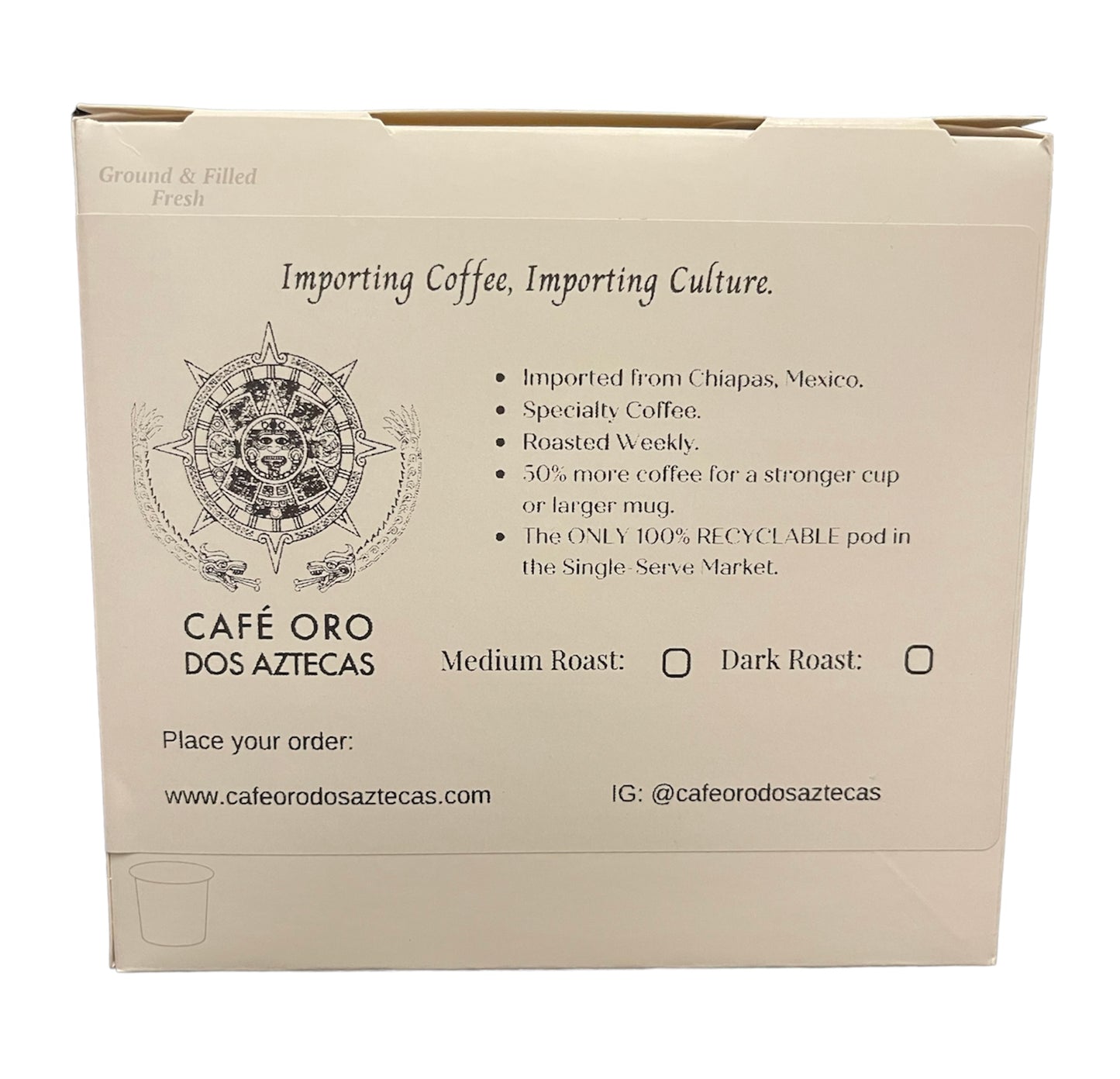 CHIAPAS Keurig Cup Box, 12 pods.